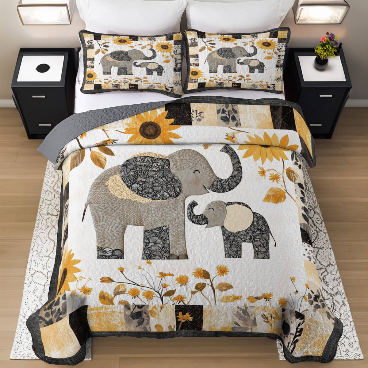 Shineful All Season Quilt 3-Piece Set Happy Mom
