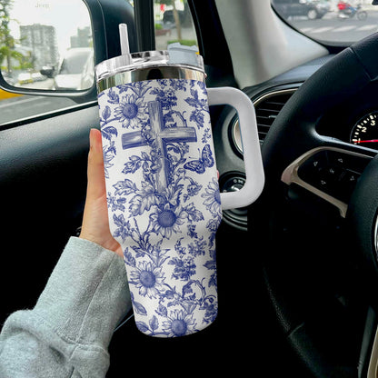 Shineful Tumbler Sunflower & Cross Blessing