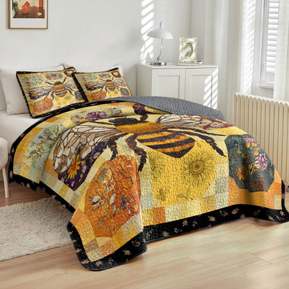 Shineful All Season Quilt 3-Piece Set Bee Gorgeous