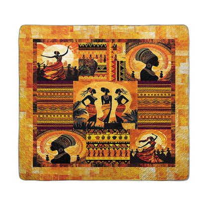 Shineful All Season Quilt 3-Piece Set - Black Women Dancing Silhouettes