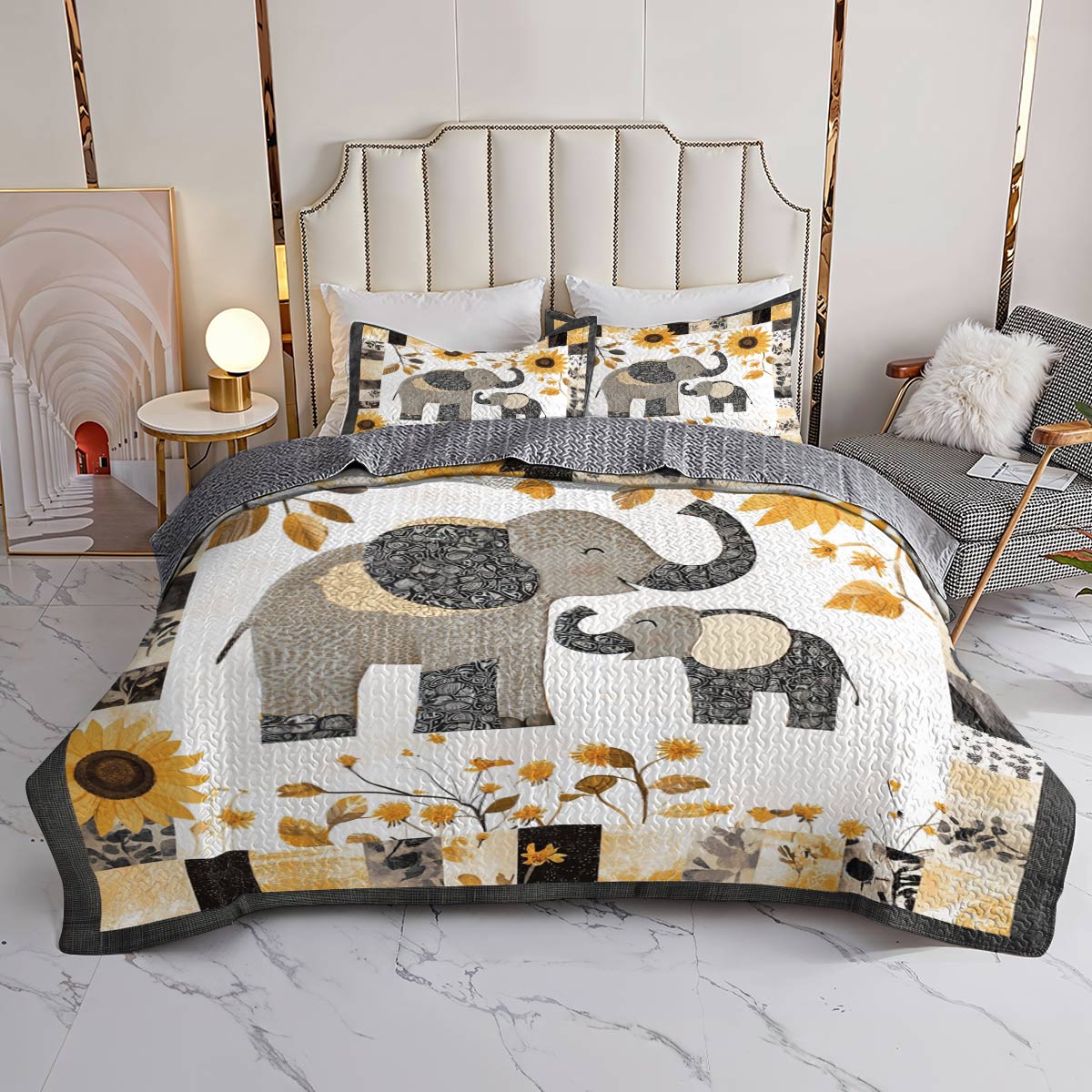 Shineful All Season Quilt 3-Piece Set Happy Mom