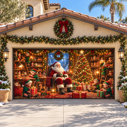 Shineful Santa’s Toy Workshop Garage Door Banner Decoration