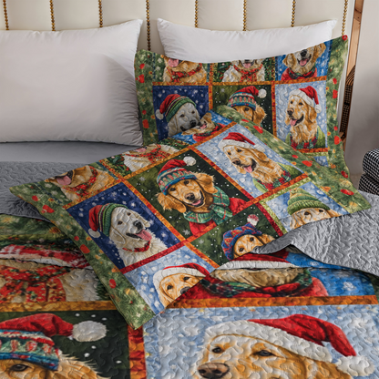 Shineful All Season Quilt 3-Piece Set - Snowy Golden Moments