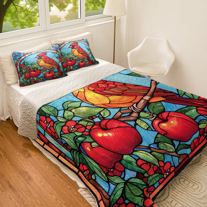 Shineful All Season Quilt 3-Piece Set Cardinal Heaven