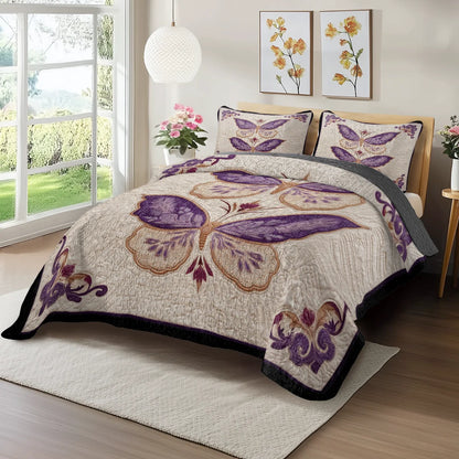 Shineful Quilt 3-Piece Set Lavender Wings of Grace