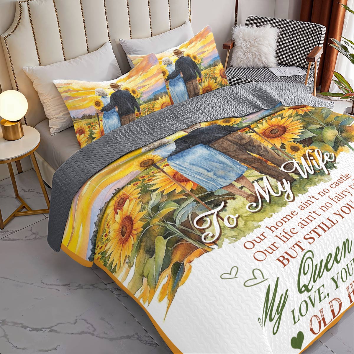 Shineful All Season Quilt 3-Piece Set Sunflower Love