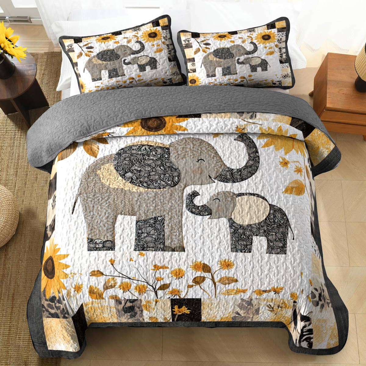 Shineful All Season Quilt 3-Piece Set Happy Mom