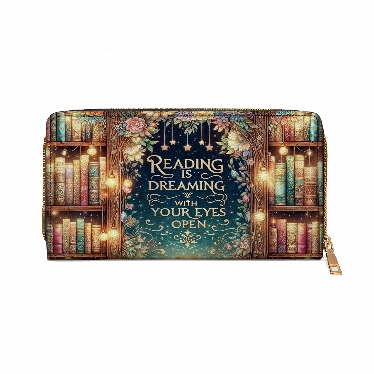 Shineful Leather Clutch Purse With Wristlet Strap Handle Midnight Reader