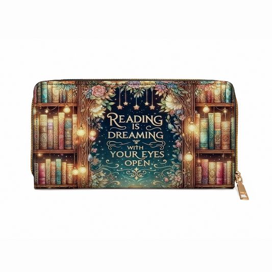 Shineful Leather Clutch Purse With Wristlet Strap Handle Midnight Reader