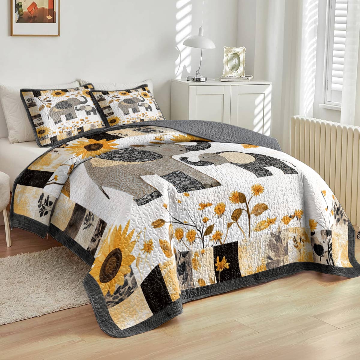 Shineful All Season Quilt 3-Piece Set Happy Mom