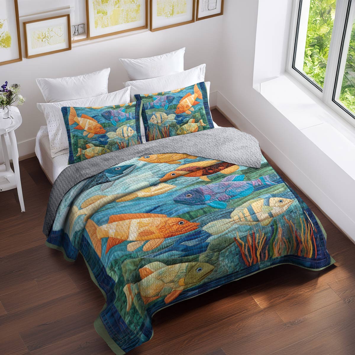 Shineful All Season Quilt 3-Piece Set Sea Life