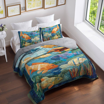 Shineful All Season Quilt 3-Piece Set Sea Life