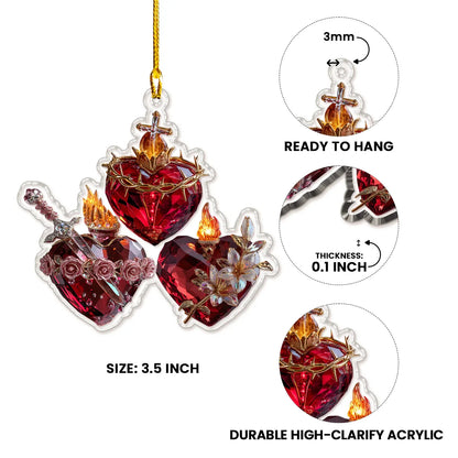 Shineful 2D Acrylic Ornament Sacred Hearts Of The Holy Family