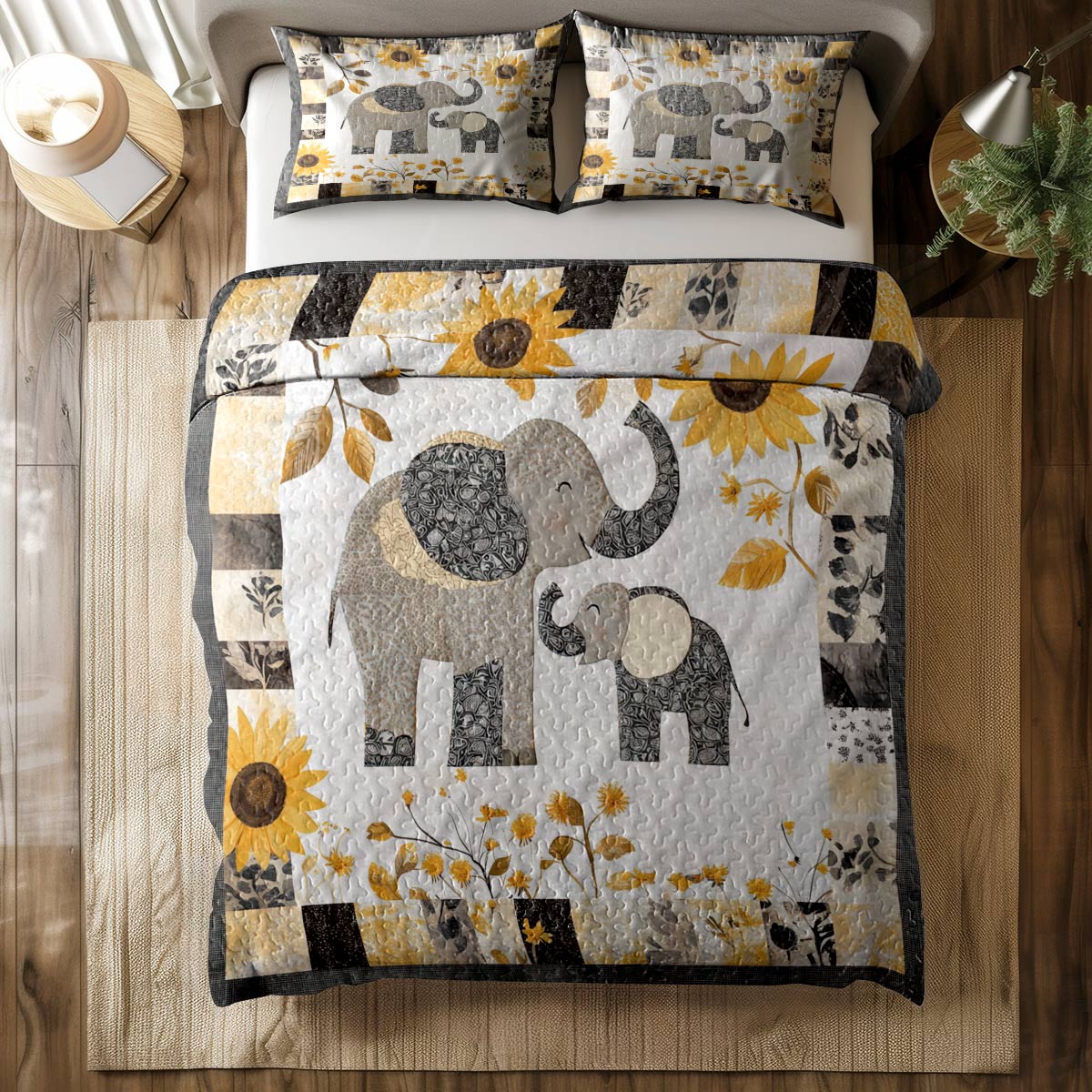 Shineful All Season Quilt 3-Piece Set Happy Mom