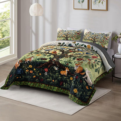 Shineful All Season Quilt 3-Piece Set Enchanted Forest Wildlife