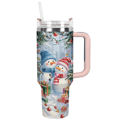 Shineful Tumbler Frosty Snowman Couple