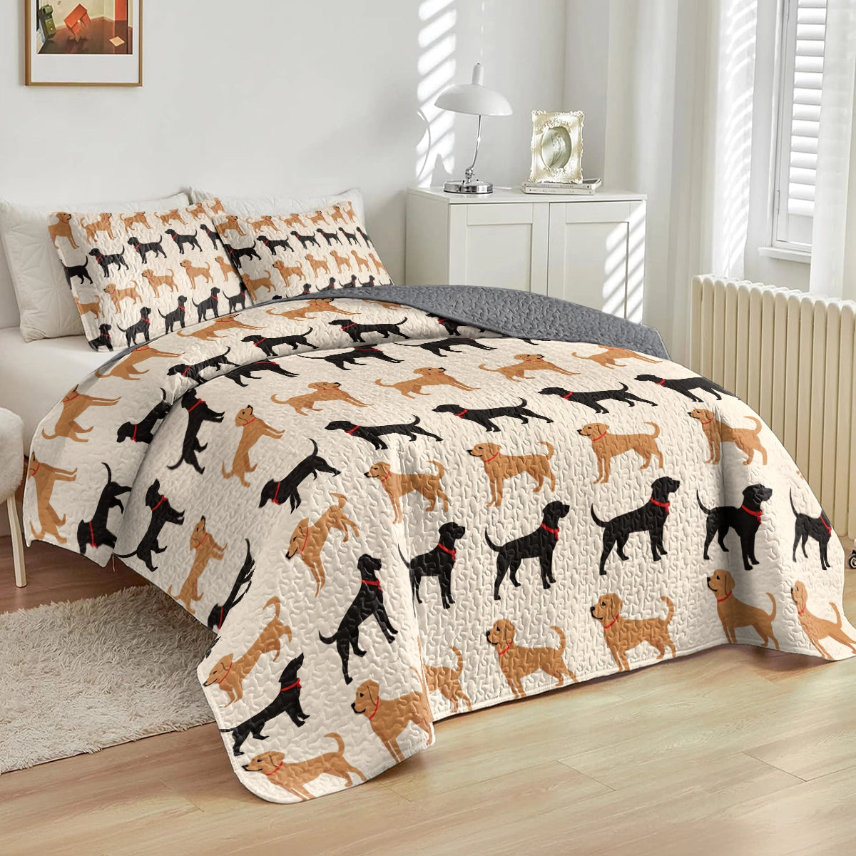 Shineful All Season Quilt 3-Piece Set - Pawsome Labrador