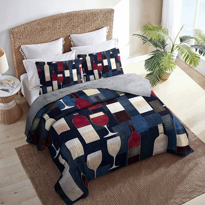 Shineful All Season Quilt 3-Piece Set Bewitching Wine
