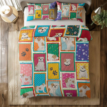 Shineful All Season Quilt 3-Piece Set Pitbull Fun