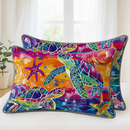 Shineful Quilt 3-Piece Set Turtle Rainbow