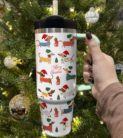 Shineful Tumbler Dachshund Holiday Cheer