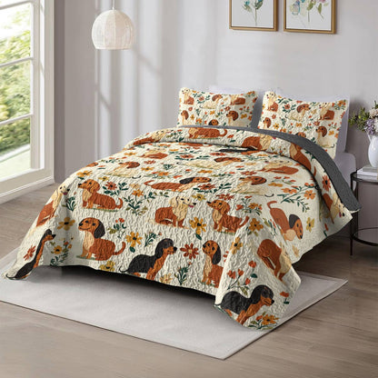 Shineful All Season Quilt 3-Piece Set Dachshund Grace