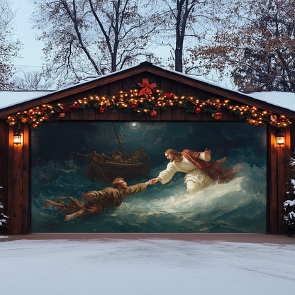 Shineful Garage Door Banner Decoration When Faith Falters