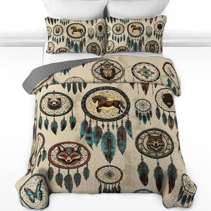 Shineful All Season Quilt 3-Piece Set Native Spirits Dreamcatcher