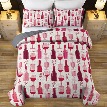 Shineful All Season Quilt 3-Piece Set Wine Dreams