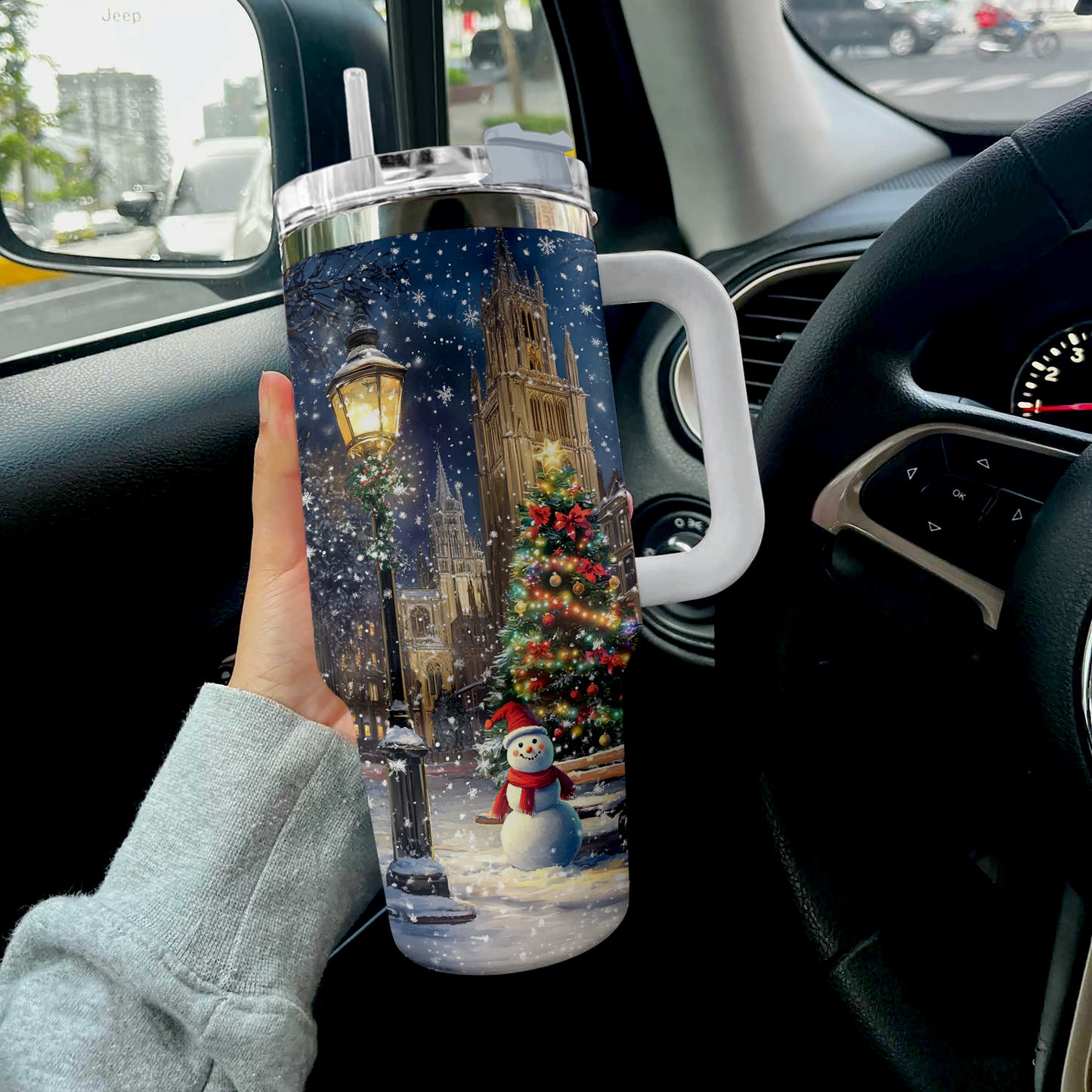 Shineful Tumbler Christmas Church Scene