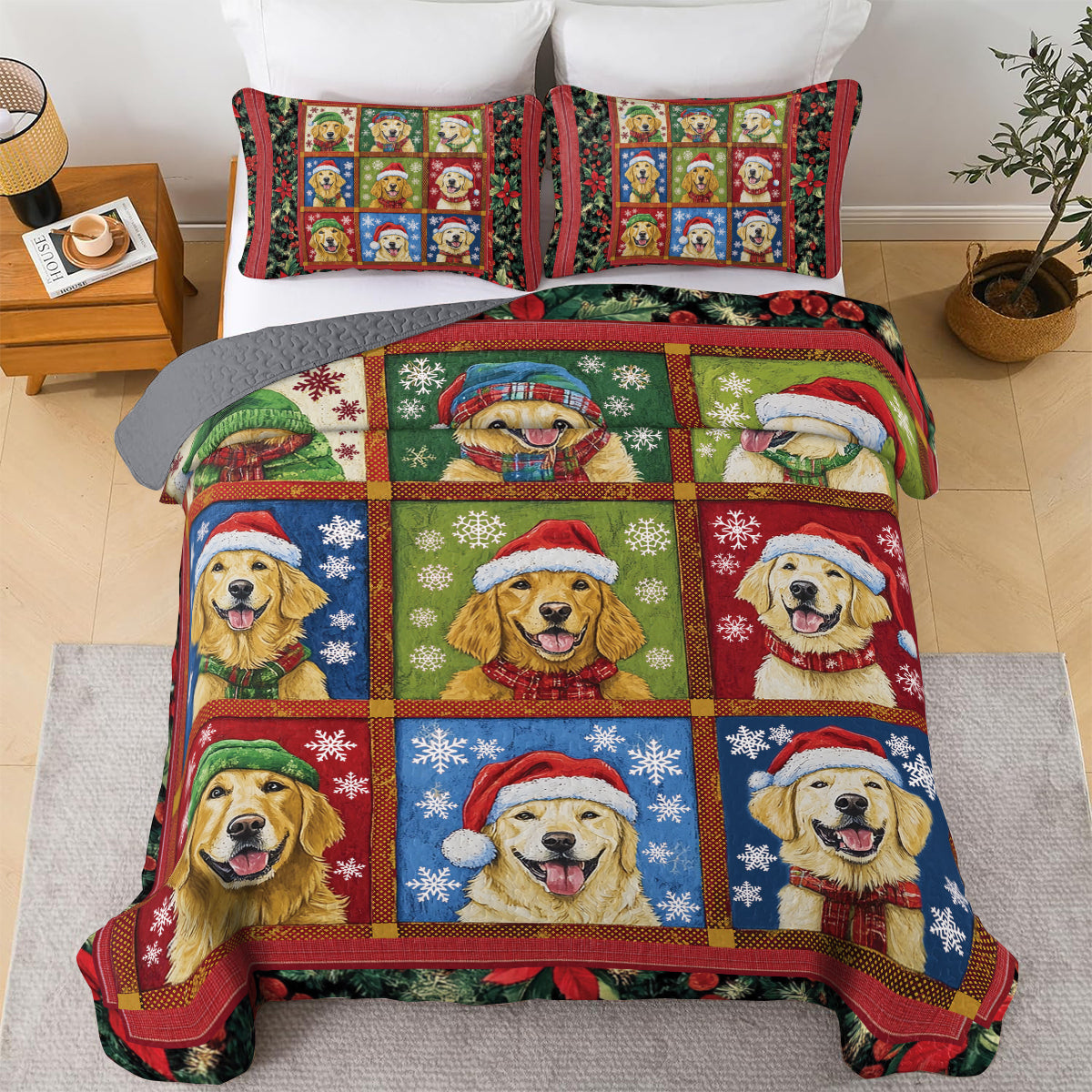 Shineful All Season Quilt 3-Piece Set - Furry Festive Friends