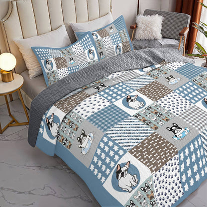Shineful All Season Quilt 3-Piece Set Frenchie Fun