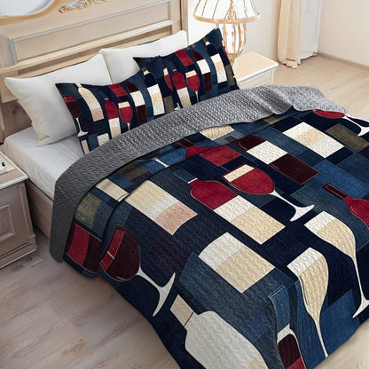 Shineful All Season Quilt 3-Piece Set Bewitching Wine
