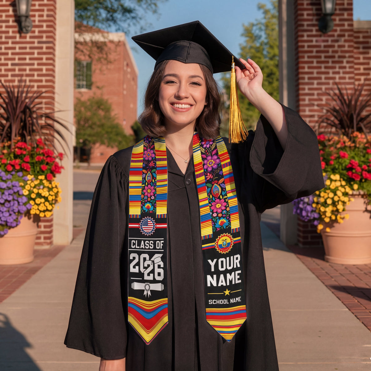 Shineful Graduation Sash Personalized Latin Heritage