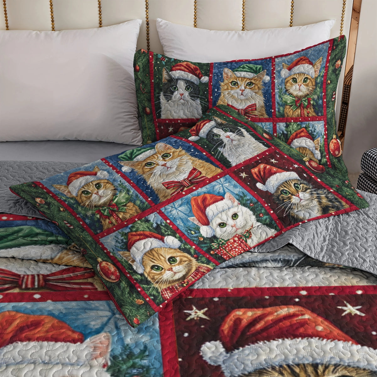 Shineful All Season Quilt 3-Piece Set Santa's Furry Helpers