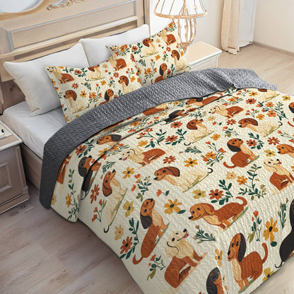 Shineful All Season Quilt 3-Piece Set Dachshund Grace