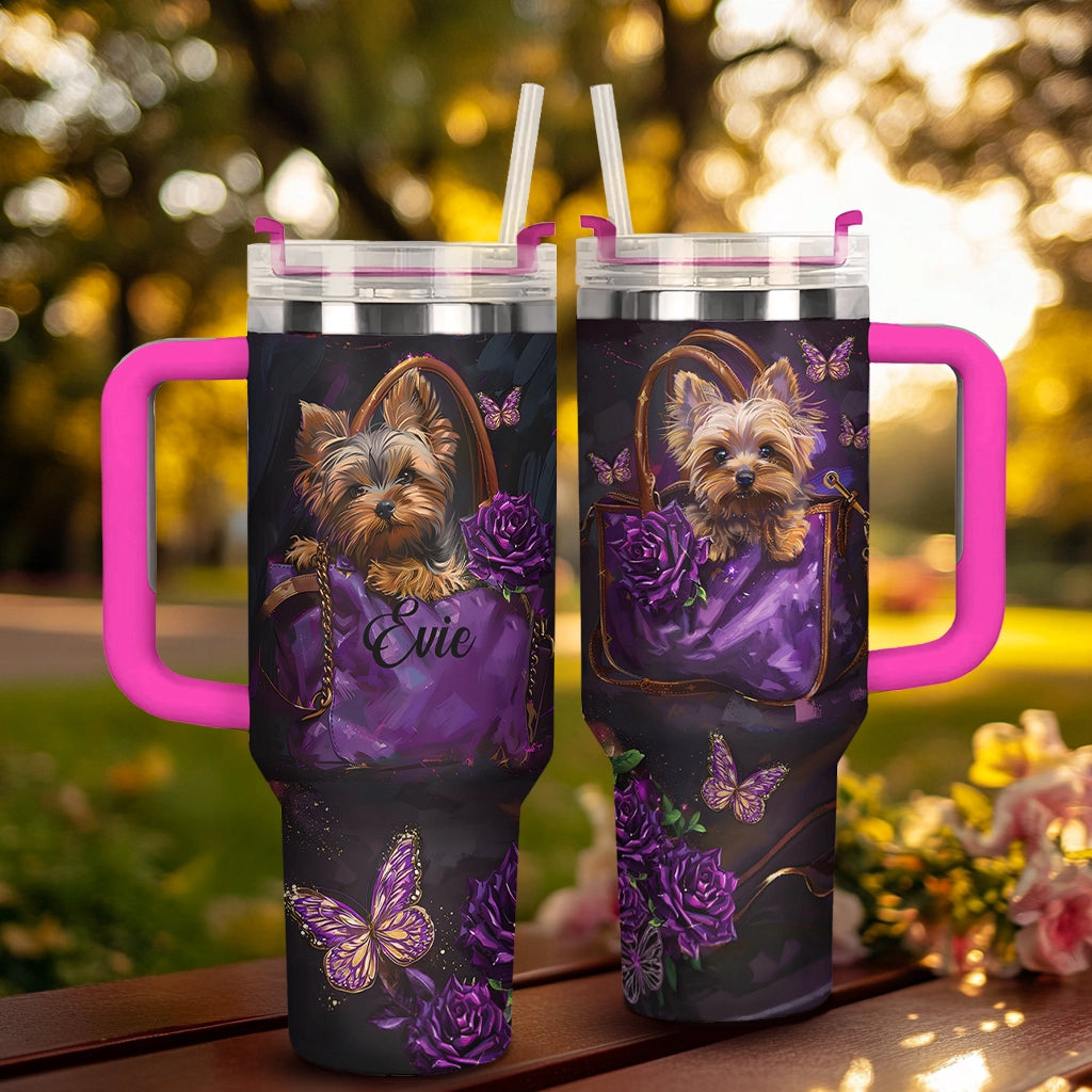 Shineful Personalized Tumbler Elegant Yorkie