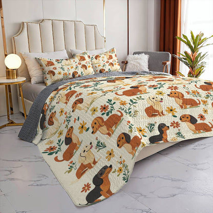 Shineful All Season Quilt 3-Piece Set Dachshund Grace
