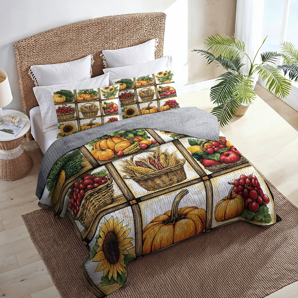 Shineful All Season Quilt 3-Piece Set Farm Fresh Produce V1