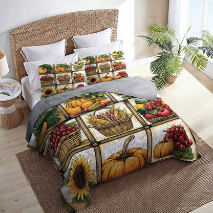 Shineful All Season Quilt 3-Piece Set Farm Fresh Produce V1