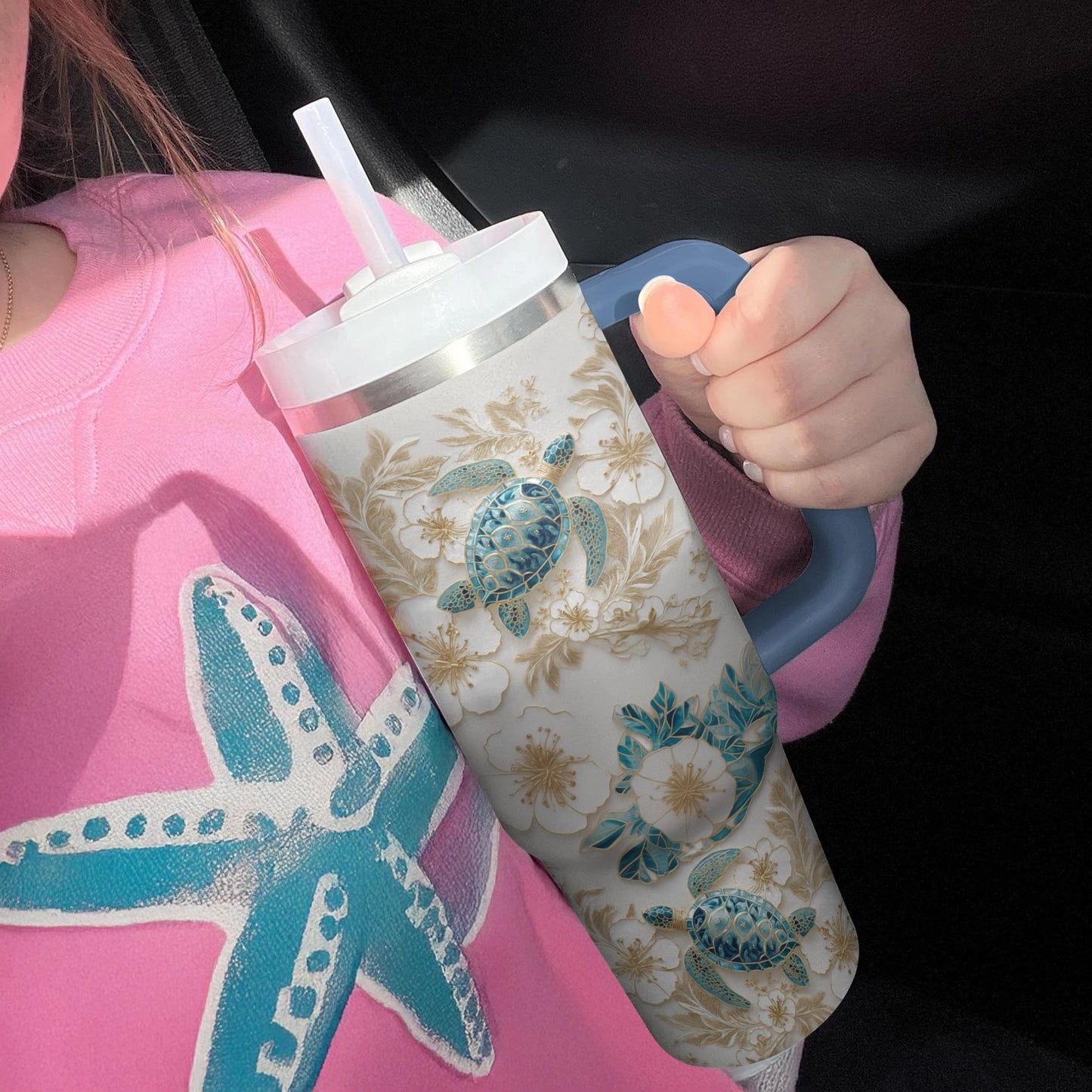 Shineful Tumbler Sea Turtle Bloom