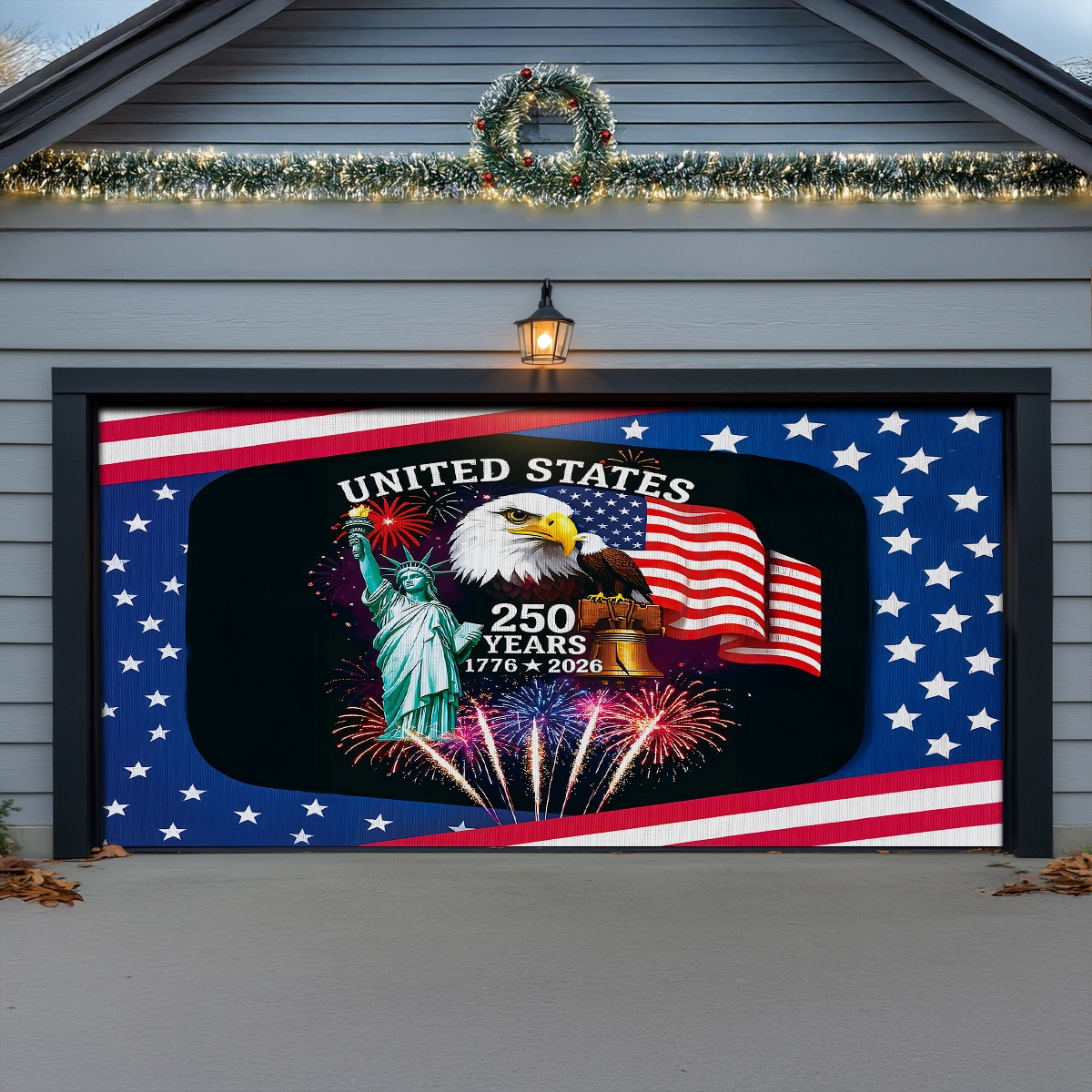 Shineful Garage Door Banner Decoration Let Freedom Rise United States