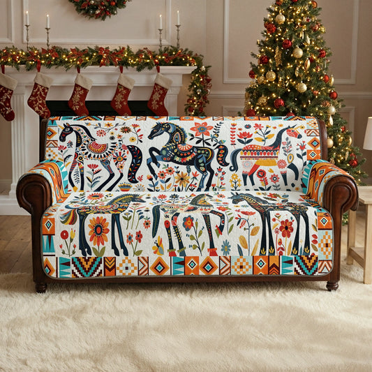 Shineful Sofa Cover Set Horse Floral Pattern