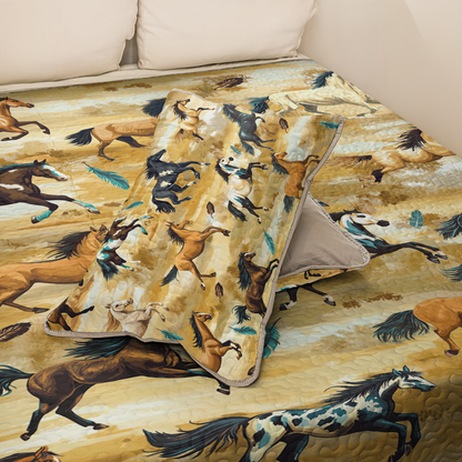 Shineful All Season Quilt 3-Piece Set Wild Horse Dreams
