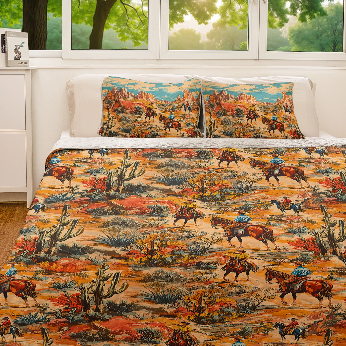 Shineful All Season Quilt 3-Piece Set Desert Cowboy Dreams