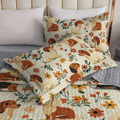 Shineful All Season Quilt 3-Piece Set Dachshund Grace