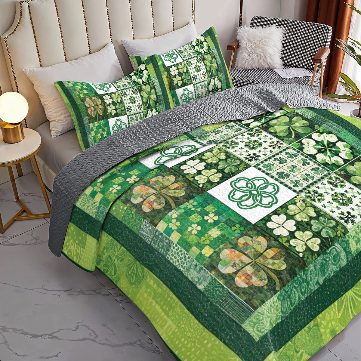 Shineful All Season Quilt 3-Piece Set - Shamrock Patchwork