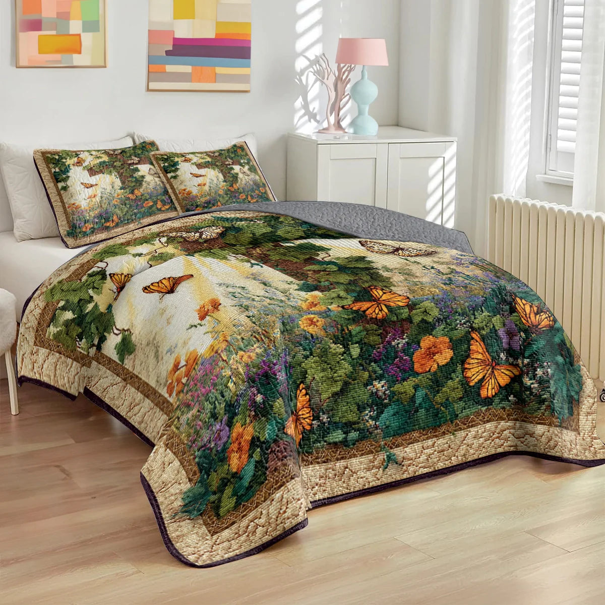 Shineful Quilt 3-Piece Set Garden of Sacred Renewal