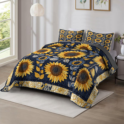 Shineful All Season Quilt 3-Piece Set Sunflower Splendor