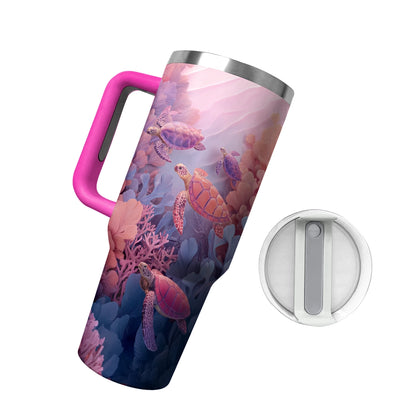 Shineful Tumbler Sea Turtles Coral Drift